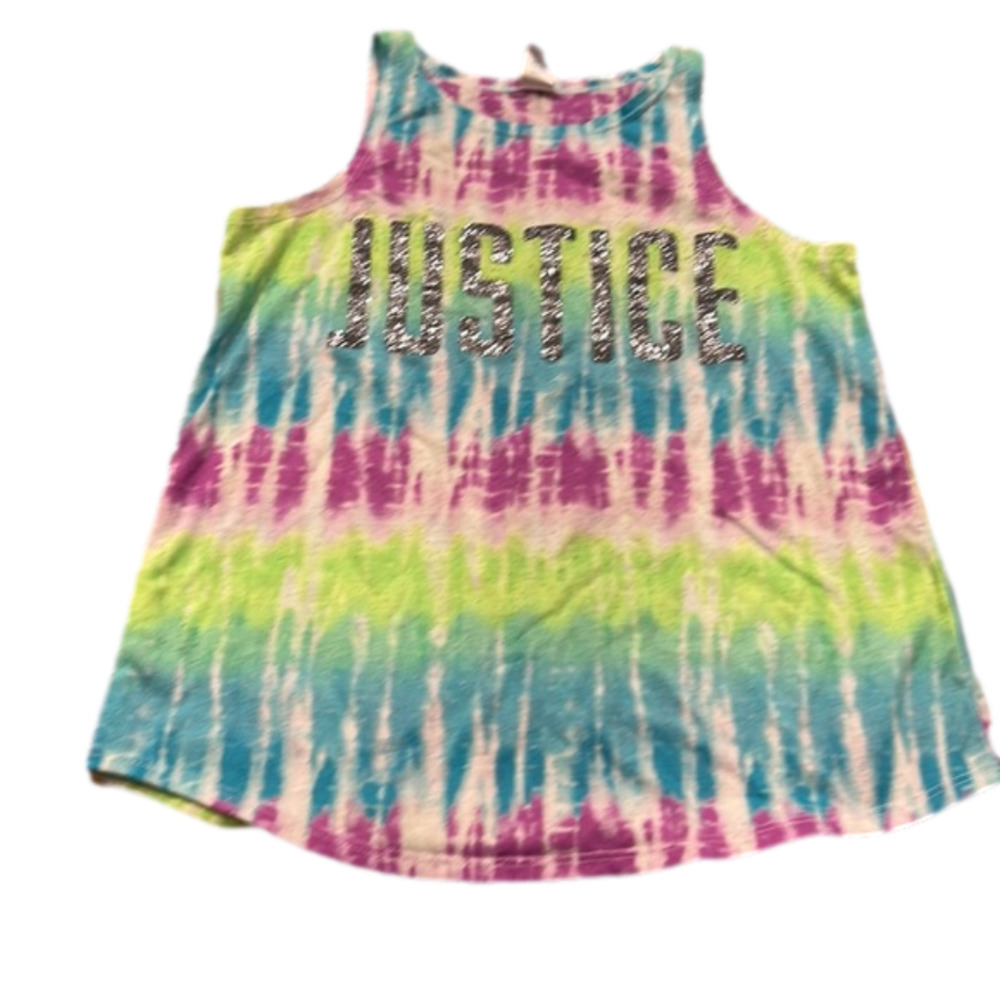 Justice size 10 girl tank top- pulling due to wash
